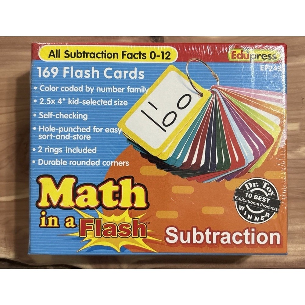 Math in a Flash Subtraction flashcards Teacher Created Resources Edupress EP2431